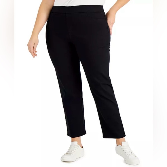 Karen Scott Women’s Black Pull-on Jean Pants Plus Size 3X Elastic Waistband NWT - Picture 1 of 7